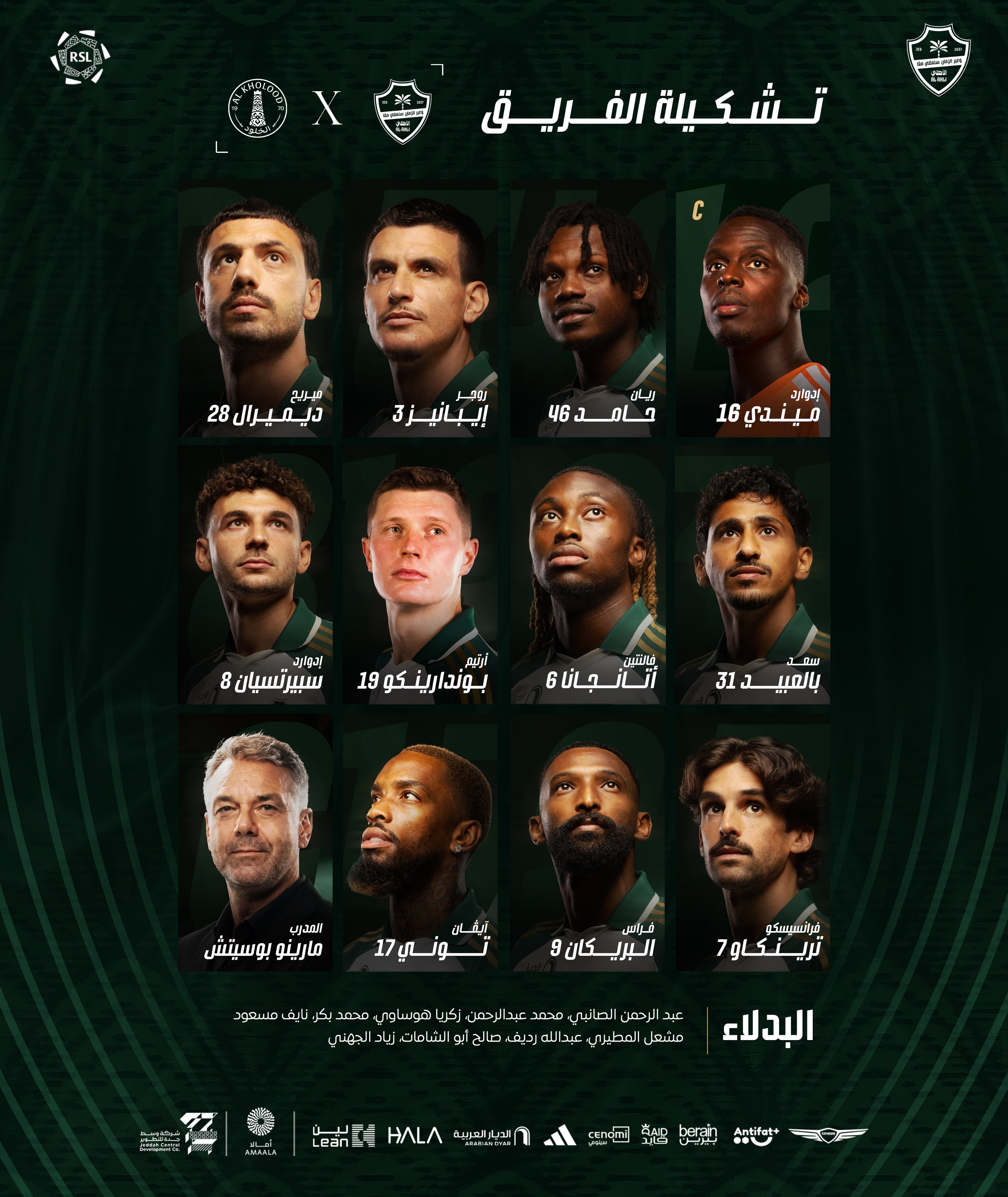 تشكيلة الأهلي ضد الخلود في الدوري السعودي.
