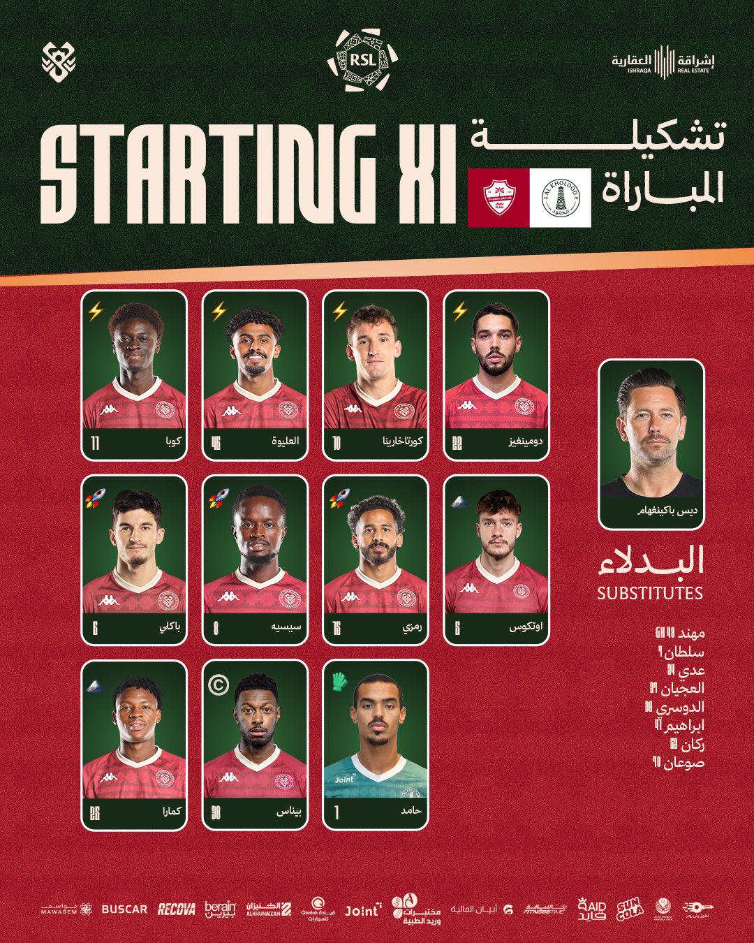 تشكيلة الخلود أمام الأهلي في الدوري السعودي.