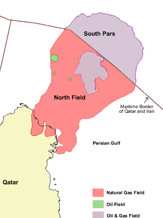 حقل بارس المتصل بحقل الشمال (IHS Energy)
