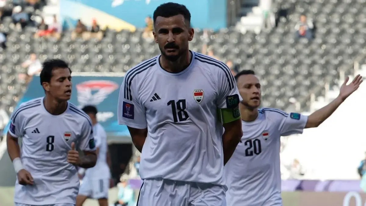 لاعبو العراق في مباراة سابقة.