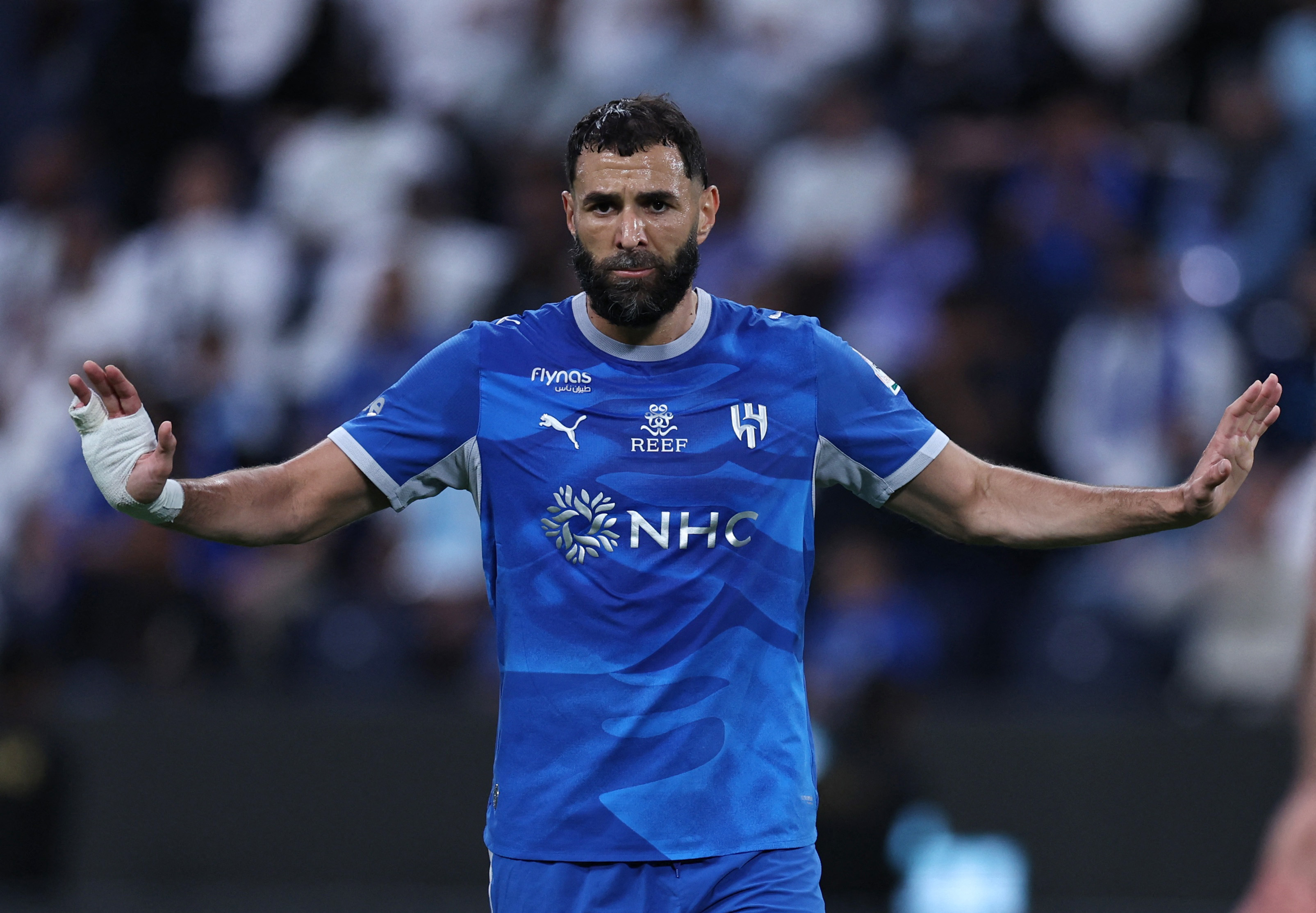 كريم بنزيما لعب أقل من موسم في الهلال بعد انتقاله من الاتحاد. (إكس)