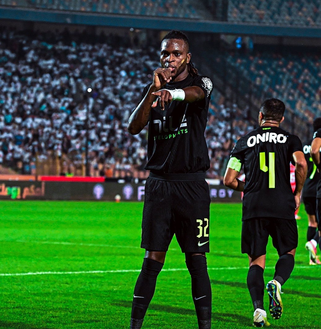 شيكوبانزا بعد تسجيل الهدف الثاني للزمالك. (حساب الزمالك على إكس)