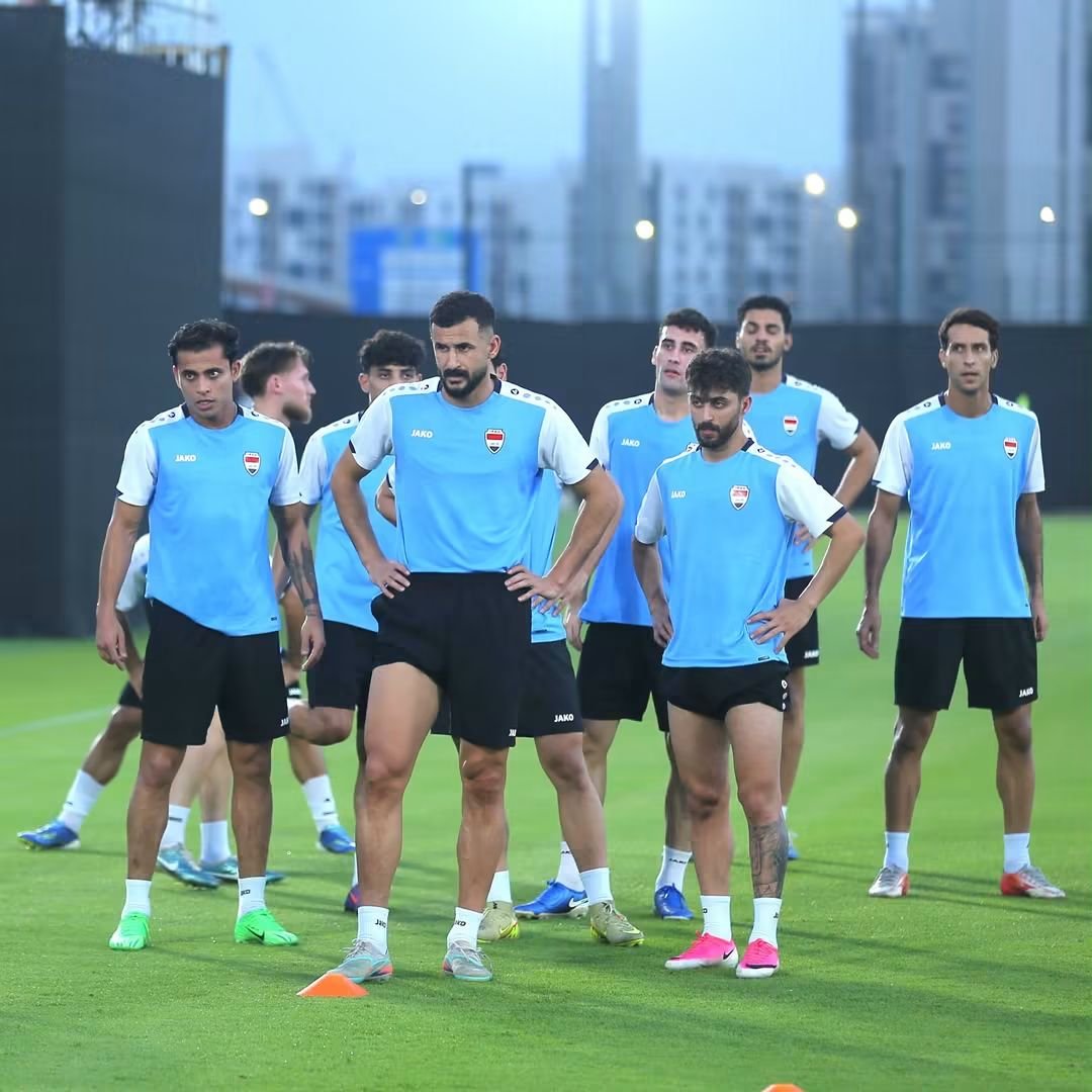 من تدريبات منتخب العراق. (وكالات)