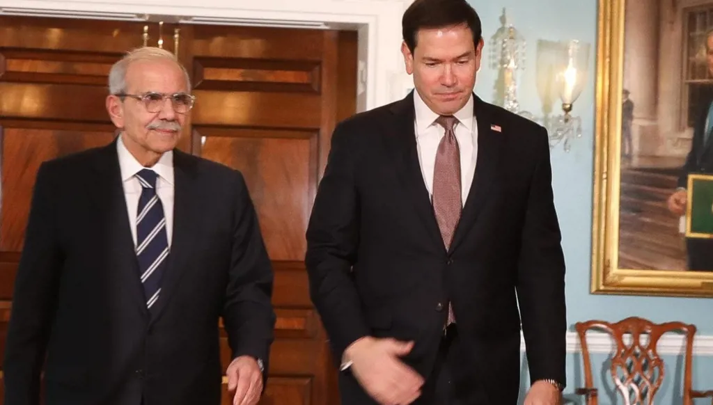 نواف سلام وماركو روبيو