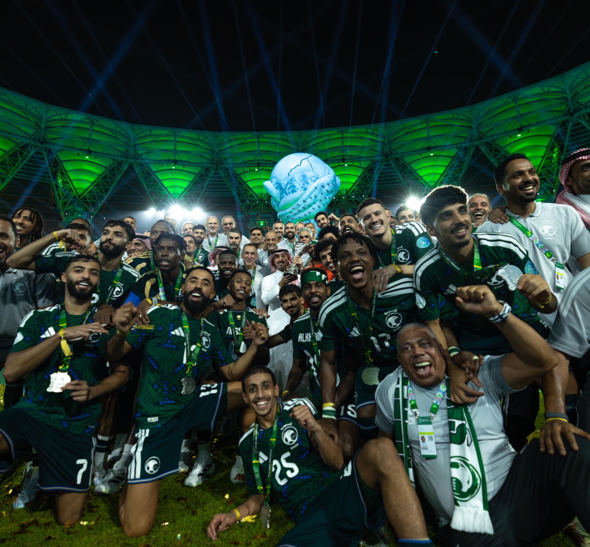 تتويج المنتخب السعودي بلقب خليجي 27. (حساب المنتخب السعودي على إكس)