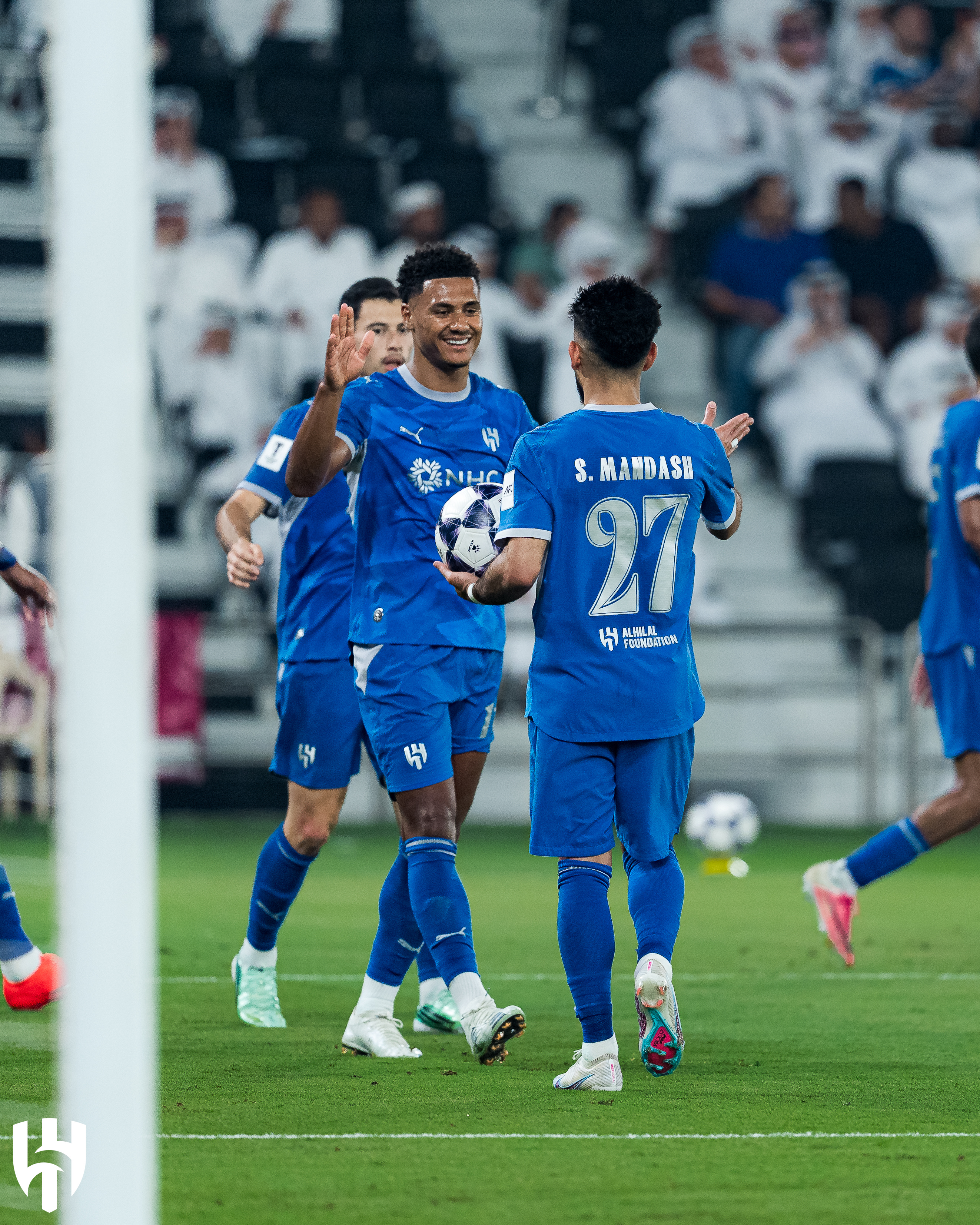 فرحة الهلال بهدف التقدم. (حساب الهلال على إكس)