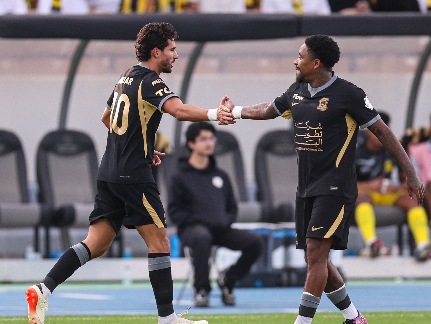 من مباراة الاتحاد وأبها في الدوري السعودي. (إكس)