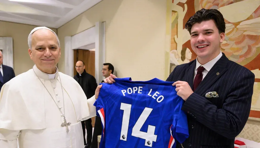 Harry Clark meets Pope Leo XIV, gifts Chelsea jersey on spiritual journey to Rome