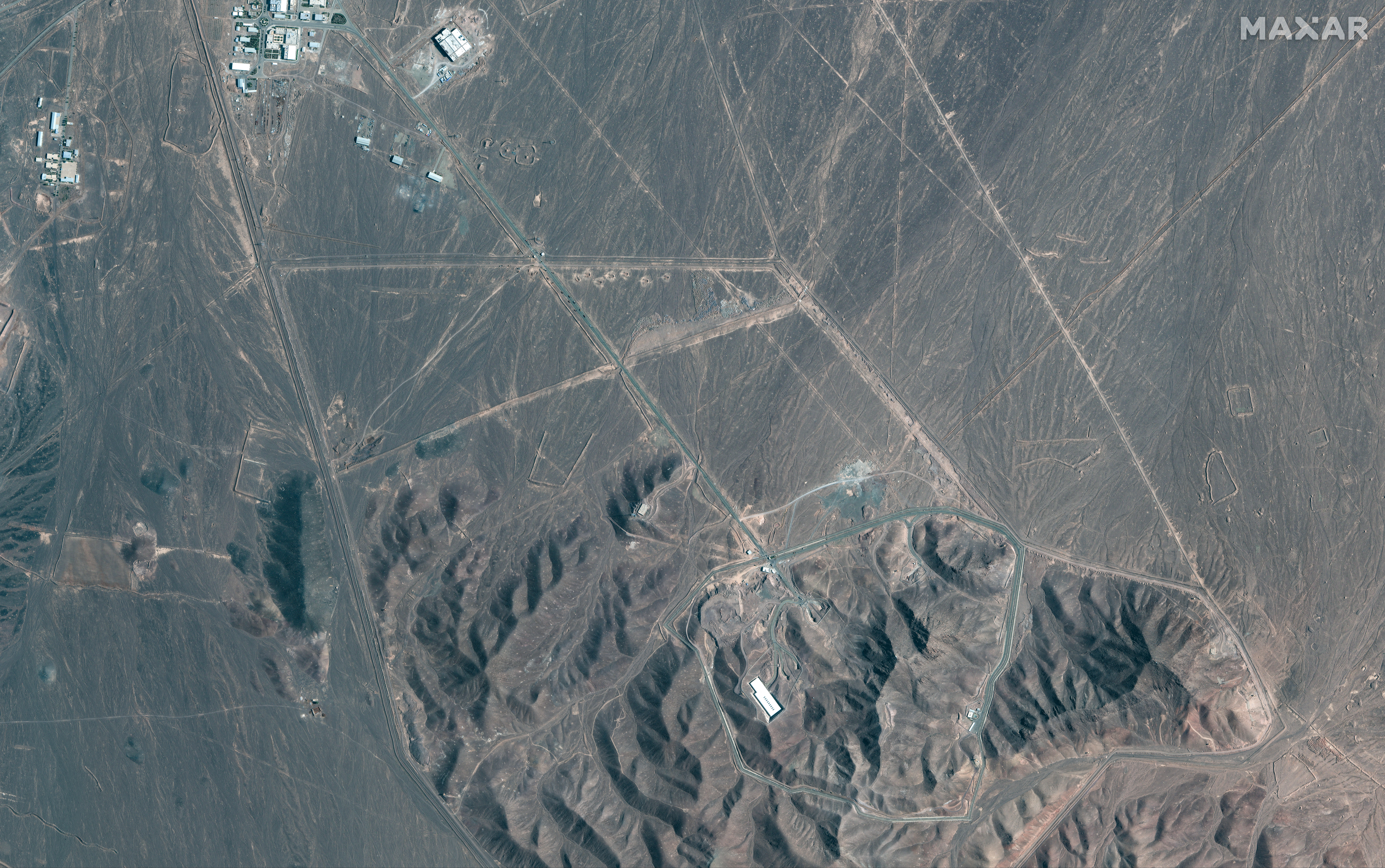 صورة عبر الأقمار الإصطناعية لمنشأة فوردو الإيرانية (أ ف ب)
