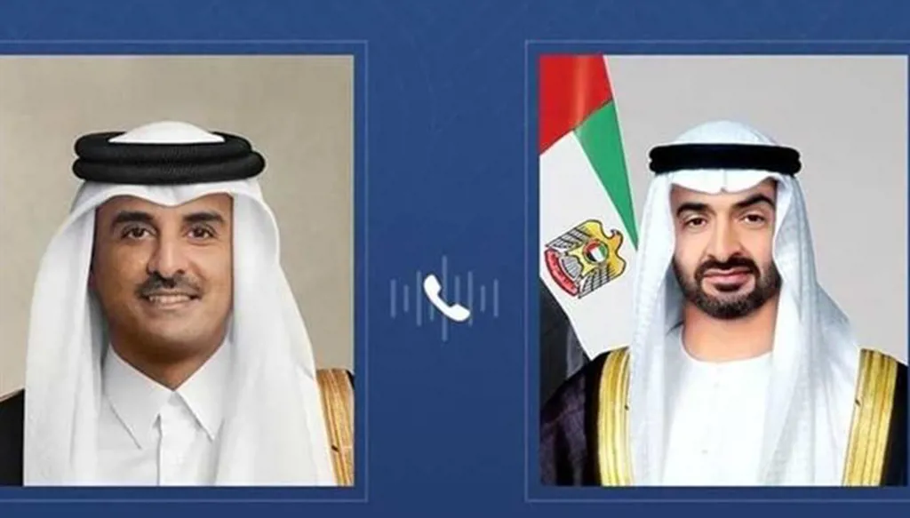 رئيس الإمارات وأمير قطر يبحثان هاتفياً مستجدات الأوضاع في المنطقة