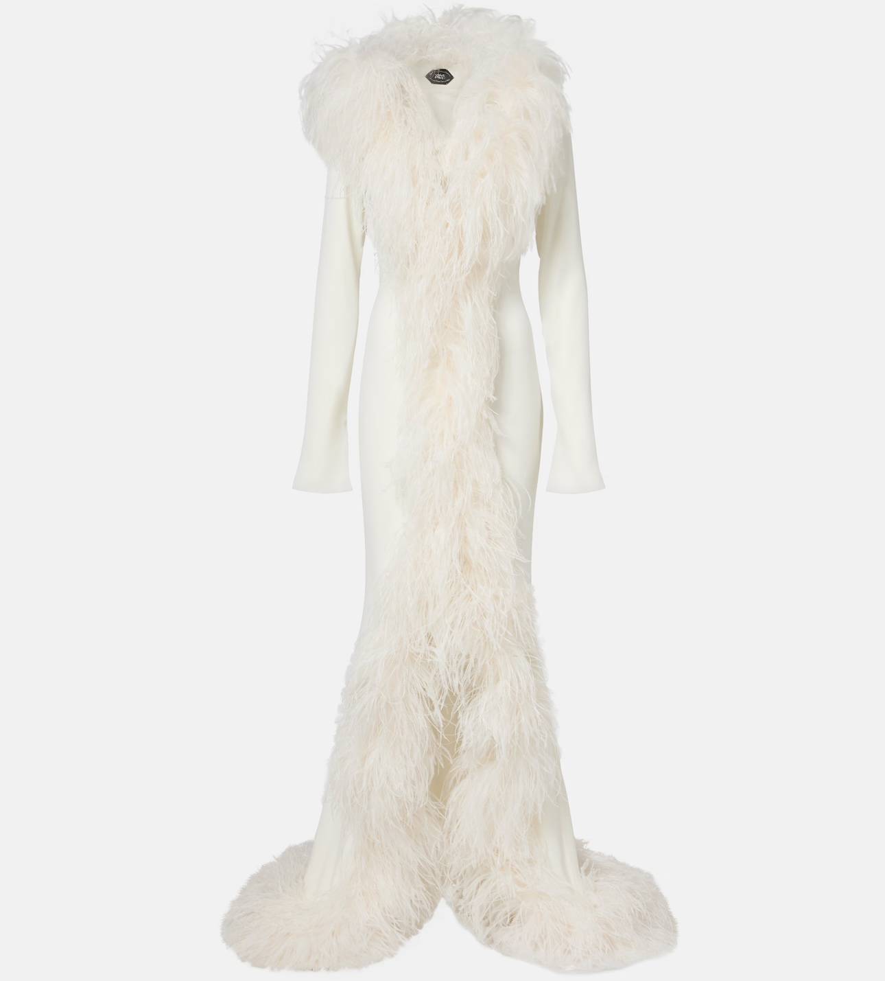 فستان طويل بتفصيل الريش من Taller Marmo