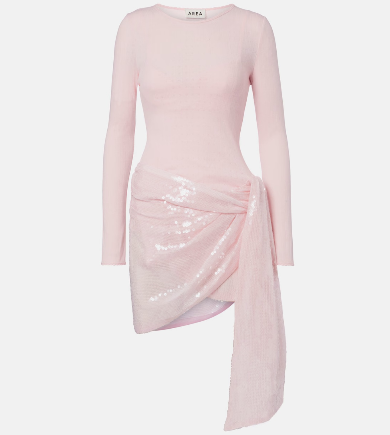 فستان وردي زاهي بتفصيل الترتر البرّاق من آريا (Web)