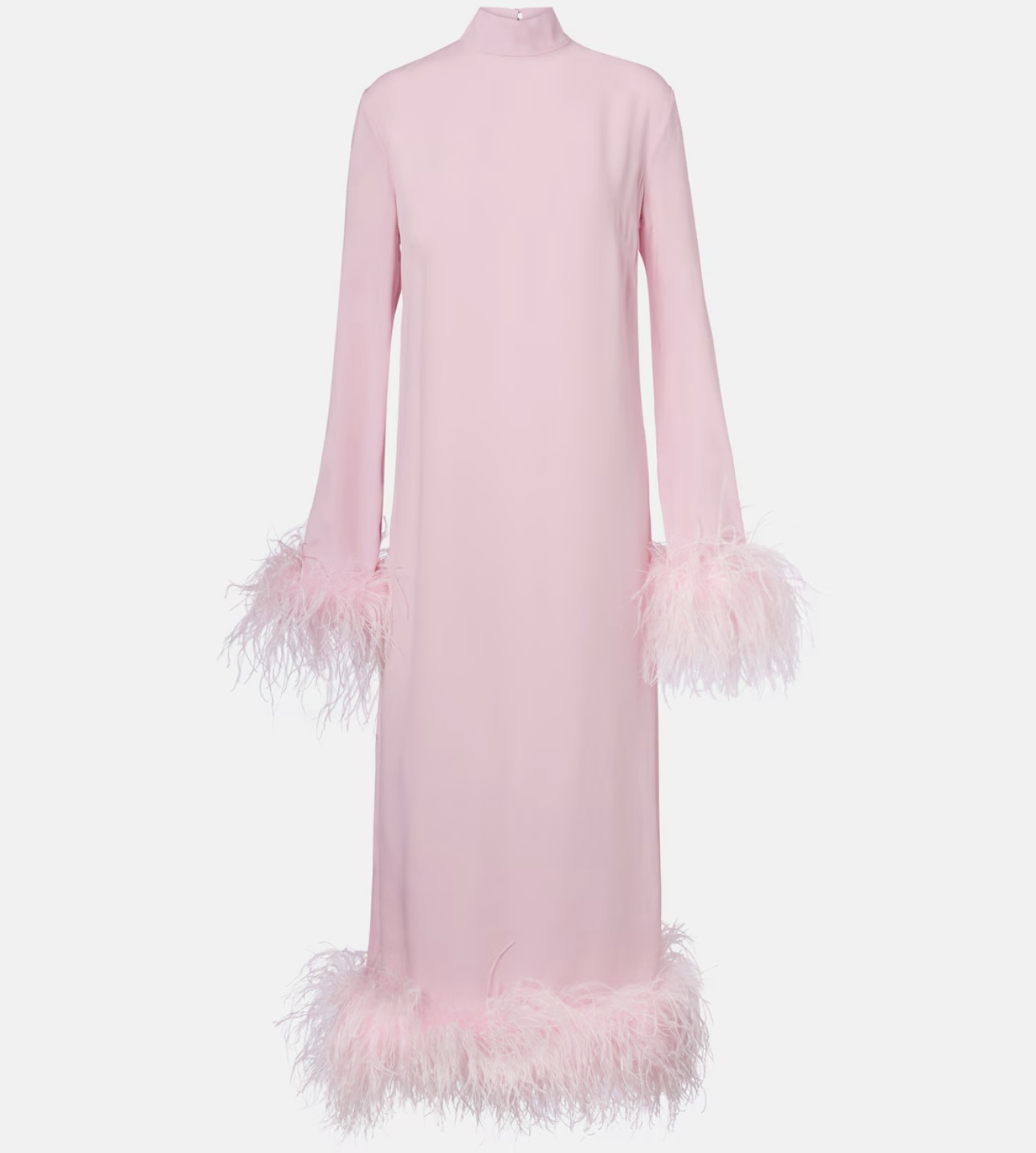 فستان وردي بتفصيل الريش من Taller Marmo (Web)