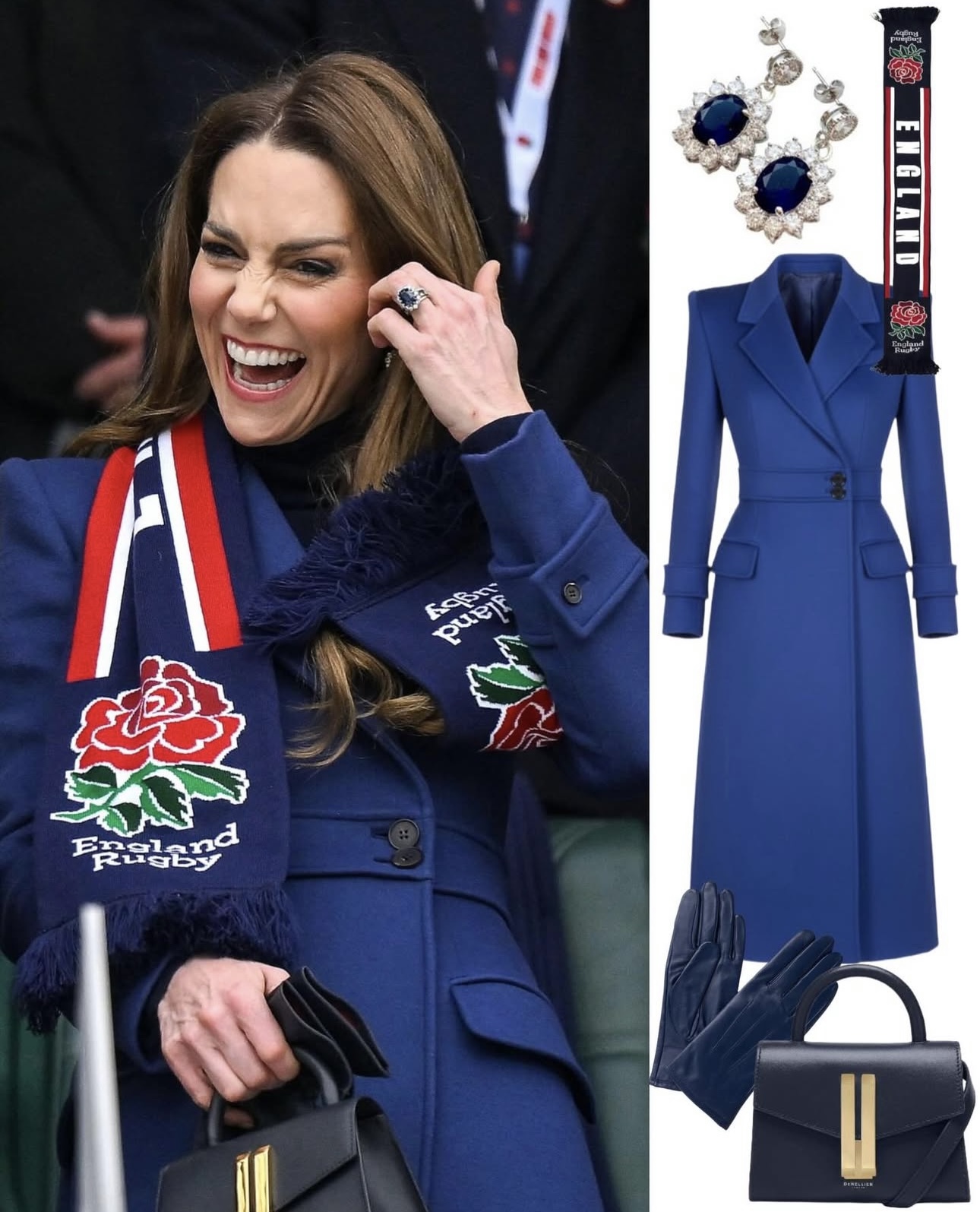 تفاصيل إطلالة كيت ميدلتون خلال مباراة إنكلترا وإيرلندا ضمن بطولة الأمم الست 2026 (إنستغرام)