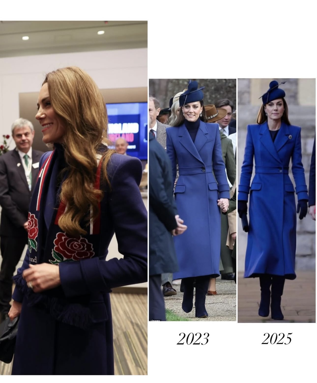 إطلالة كيت ميدلتون الجديدة بالمقارنة مع سابقاتها (إنستغرام)