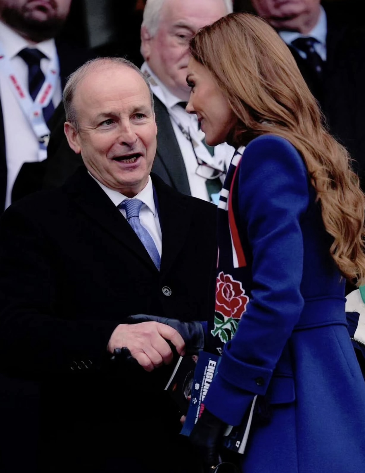 إطلالة كيت ميدلتون خلال مباراة إنكلترا وإيرلندا ضمن بطولة الأمم الست 2026 (إنستغرام)