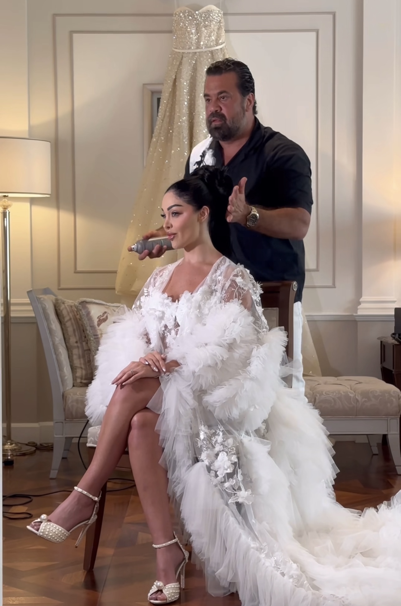 من كواليس تحضيرات العروس هيا كرزون (إنستغرام)