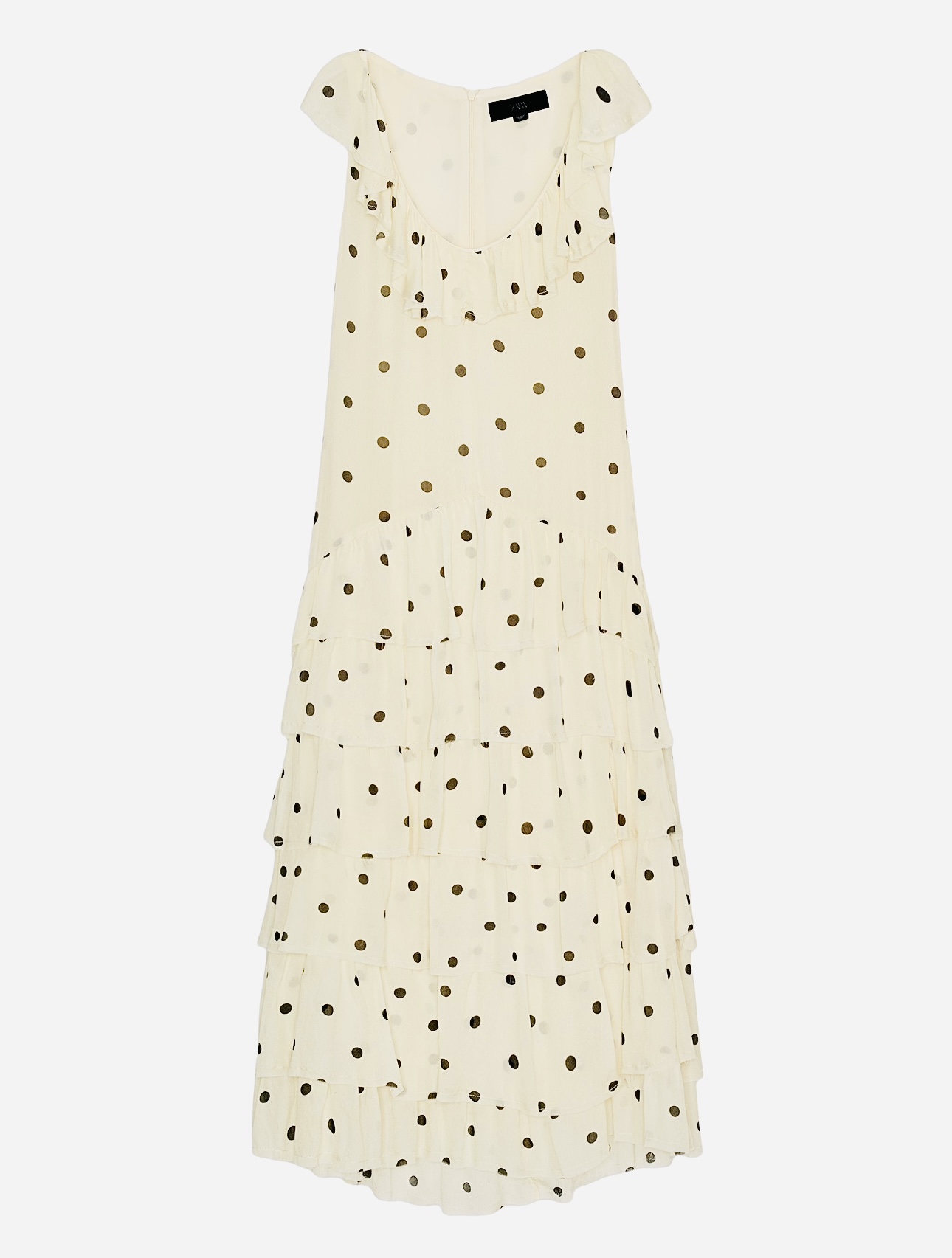 فستان بولكا دوت بتفصيل الكشاكش من زارا (موقع العلامة)