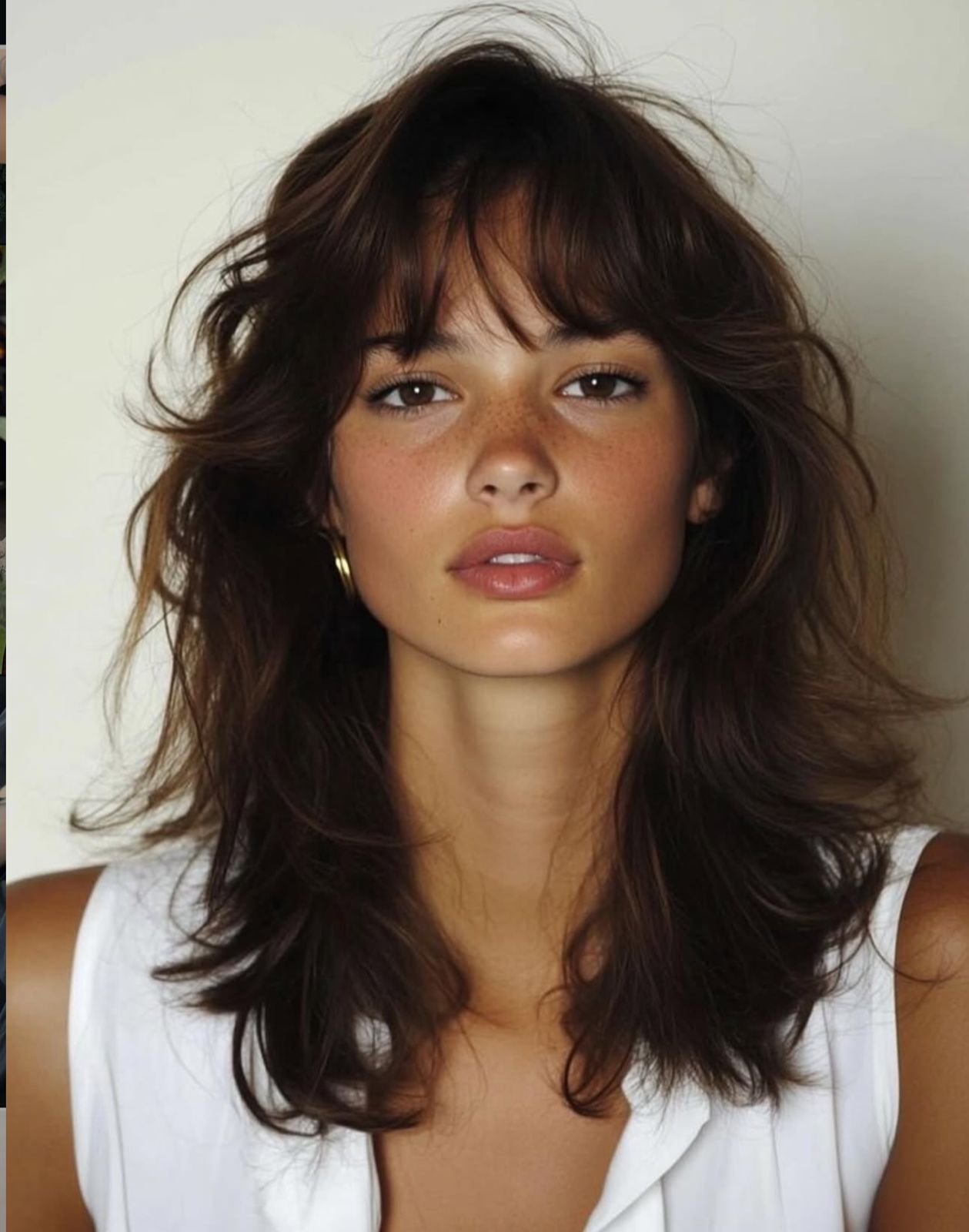 تسريحة عفويّة تعزّز حجم الشعر مع غرّة ناعمة (إنستغرام)