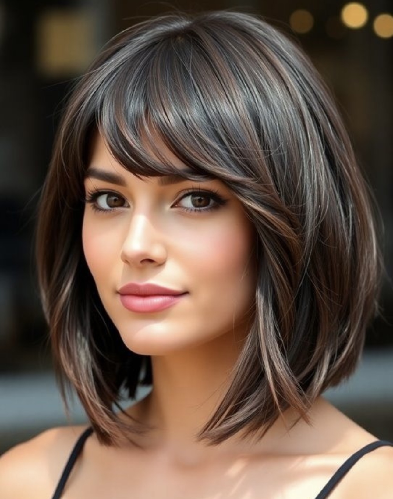 تسريحة بوب بتدرّجات مصقولة مع غرّة جانبيّة (إنستغرام)