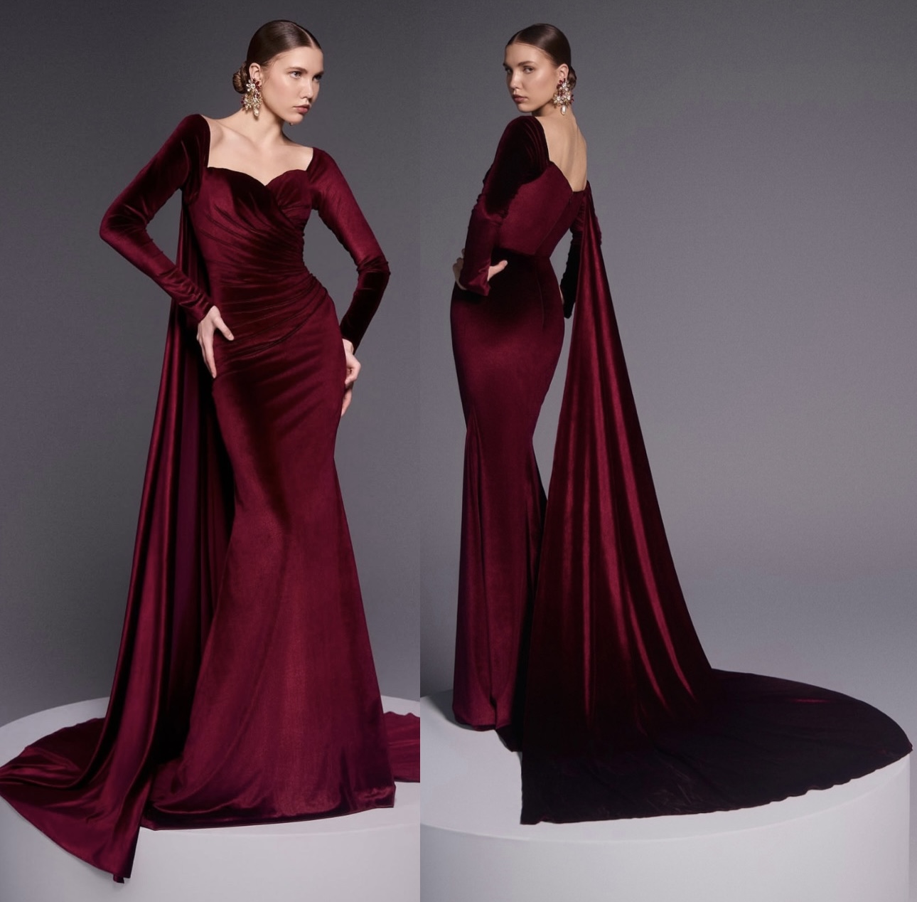 الفستان المخملي الراقي الذي تألّقت به هبة طوجي من نجا سعادة (إنستغرام)