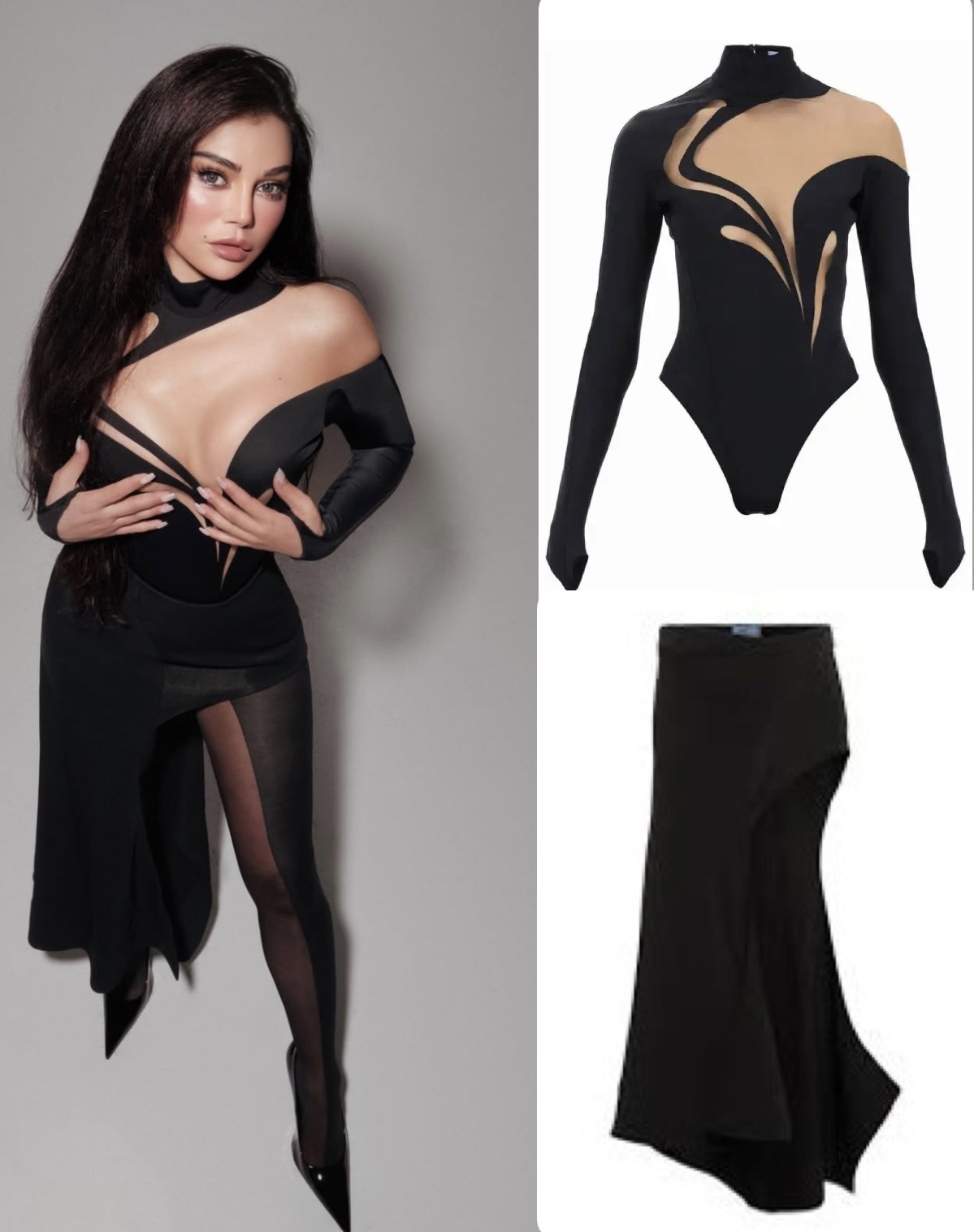 هيفاء وهبي بتصميم Mugler (إنستغرام)