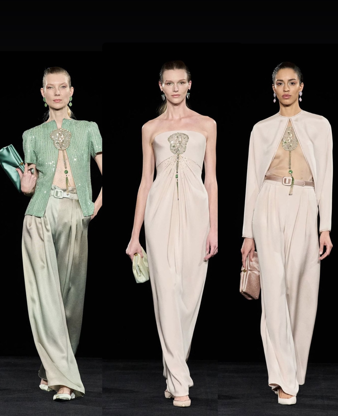 من عرض أزياء أرماني بريفييه في أسبوع الخياطة الراقية بباريس (إنستغرام)