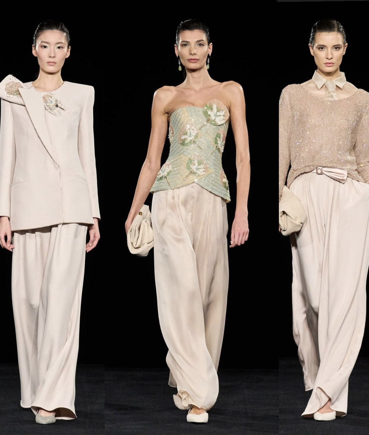 من عرض أزياء أرماني بريفييه في أسبوع الخياطة الراقية بباريس (إنستغرام)