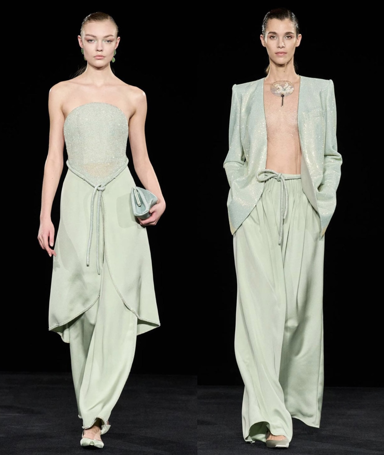 من عرض أزياء أرماني بريفييه في أسبوع الخياطة الراقية بباريس (إنستغرام)