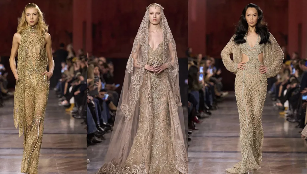 إيلي صعب يحيي ليالي السبعينيات الذهبية في أسبوع الموضة الراقية بباريس (صور وفيديو)