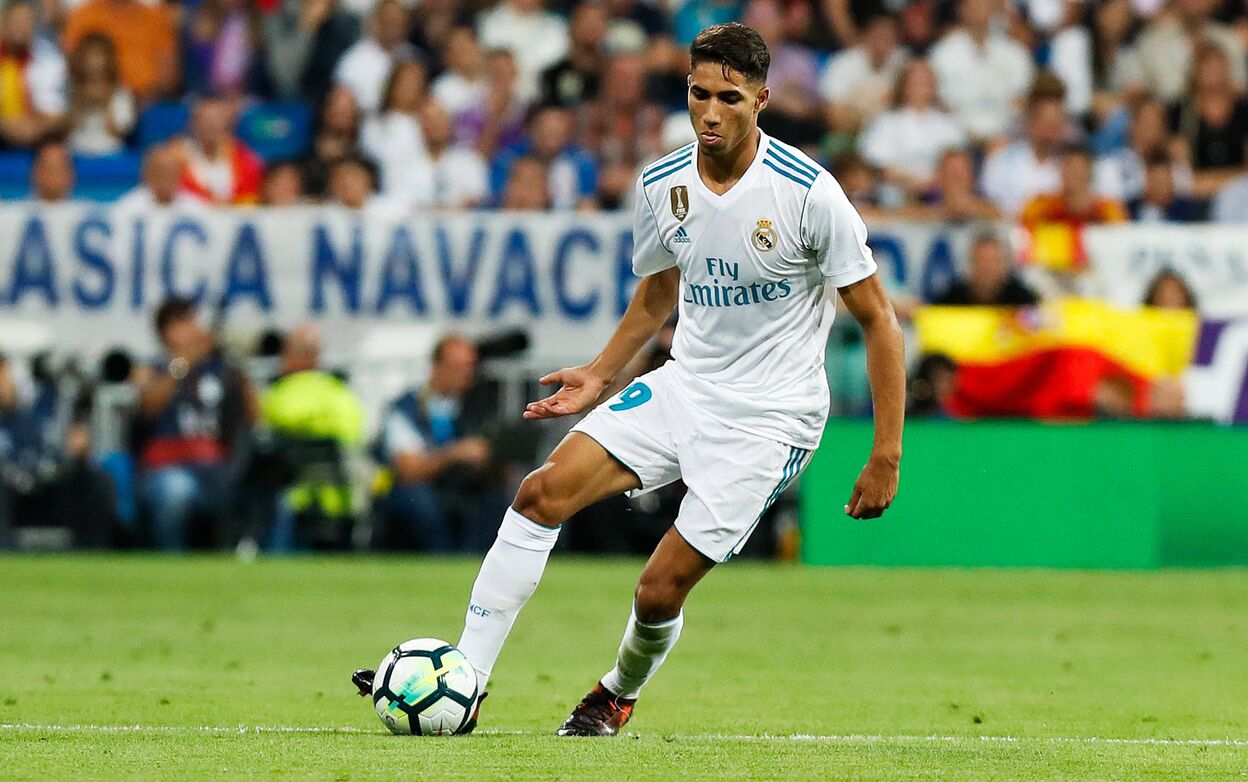 أشرف حكيمي مع ريال مدريد. (وكالات)