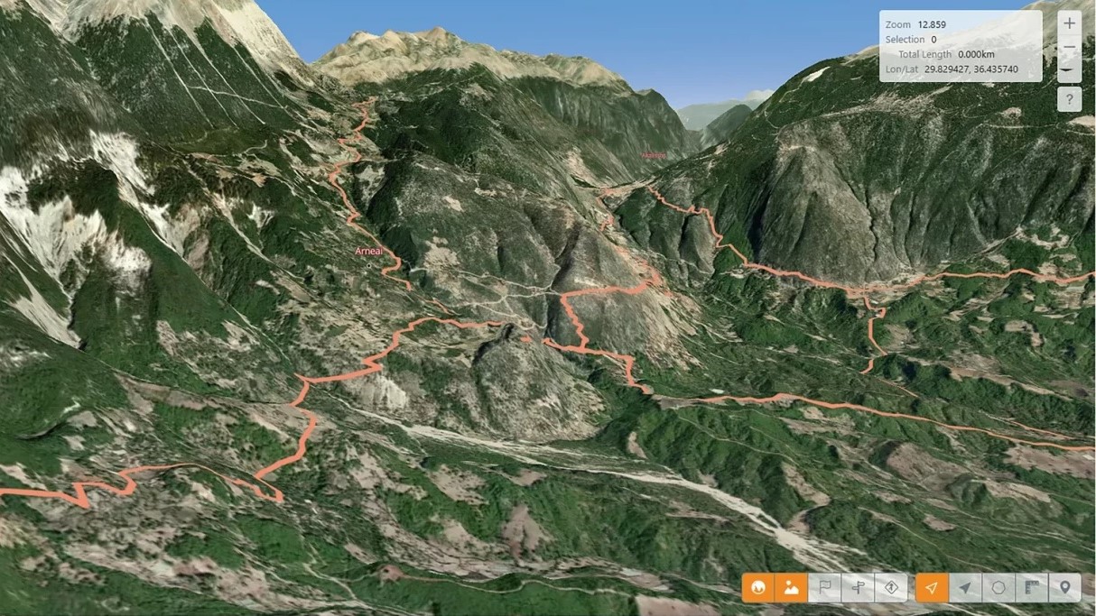 جانب من خريطة تُظهر طريقاً رومانياً. (Itiner-e)