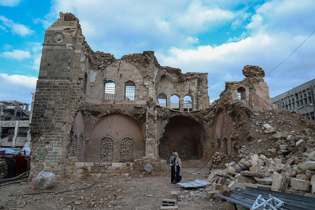 الأضرار التي لحقت بقصر الباشا التاريخي في مدينة غزة، أحد الشواهد المعمارية على تاريخ المدينة.