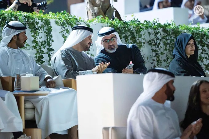 خالد بن محمد بن زايد خلال الافتتاح الرسمي لمتحف التاريخ الطبيعي ‏في أبوظبي (مواقع)‏