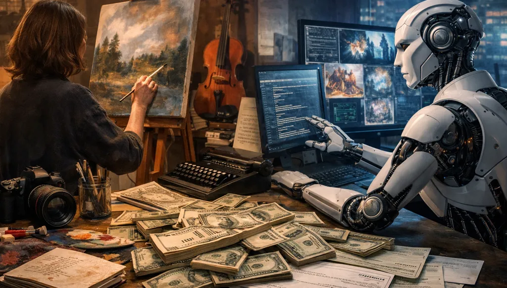 من يستحق الأجر عندما يتعلّم الذكاء الاصطناعي من الإبداع البشري؟