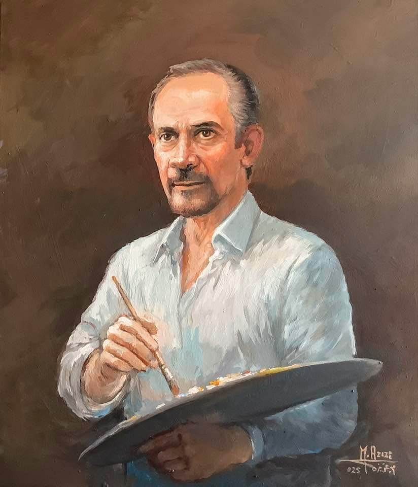 الفنان محمد عزيزة بريشته (محمد عزيزة)