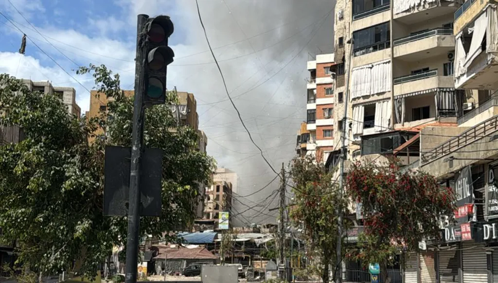 الغارة الإسرائيلية التي استهدفت محلة حارة حريك في الضاحية الجنوبية (صورة متداولة)