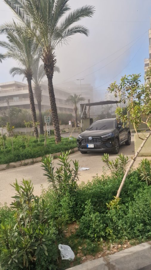 الغارة الإسرائيلية بالقرب من السفارة الإيرانية بجانب شركة الغاز (متداول)