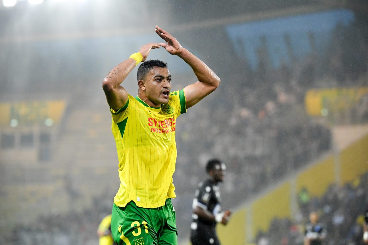 المهاجم المصري لنادي نانت الفرنسي مصطفى محمد. (وكالات)