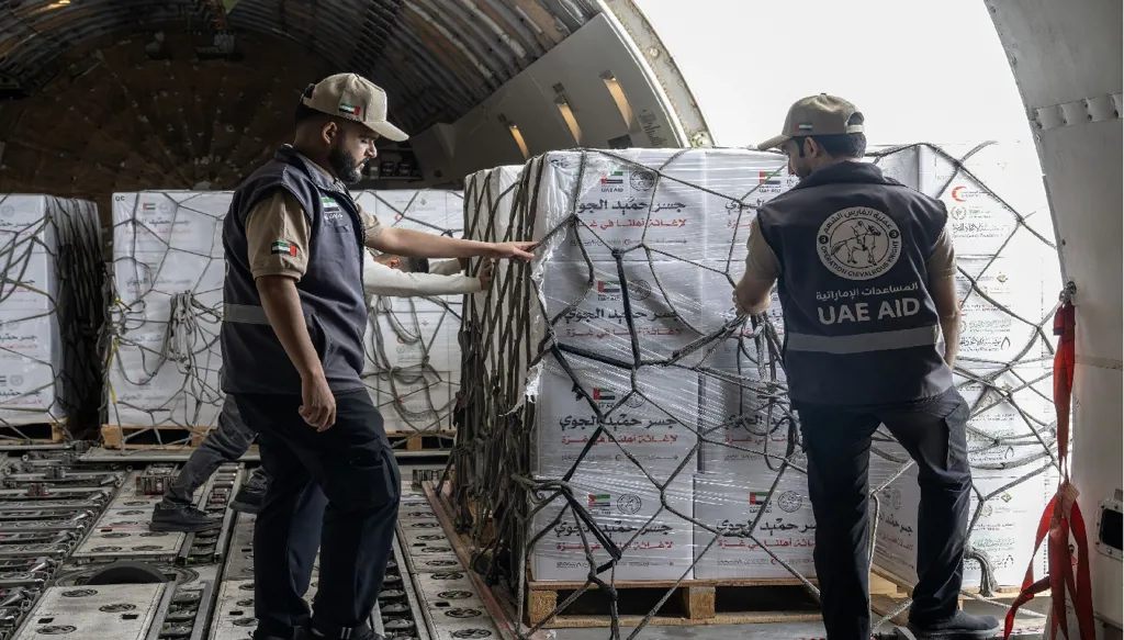 طائرة إماراتية جديدة تصل العريش بـ100 طن مساعدات لغزة ضمن جسر حميد والفارس الشهم 3