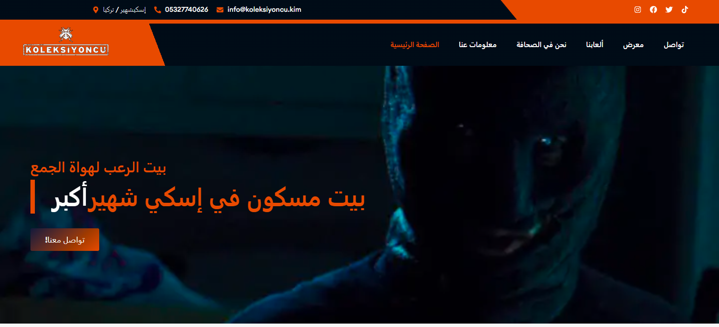 لقطة لموقع الشركة التركية