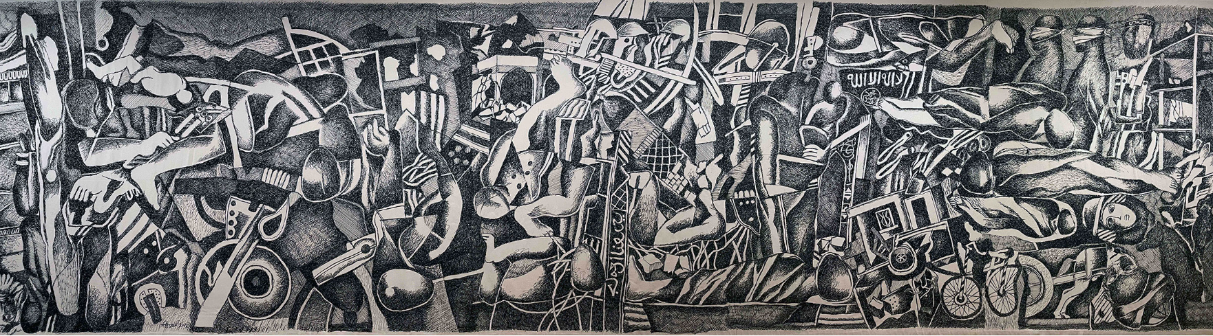 الموصل، بانوراما الدمار، 1000/280 سم.