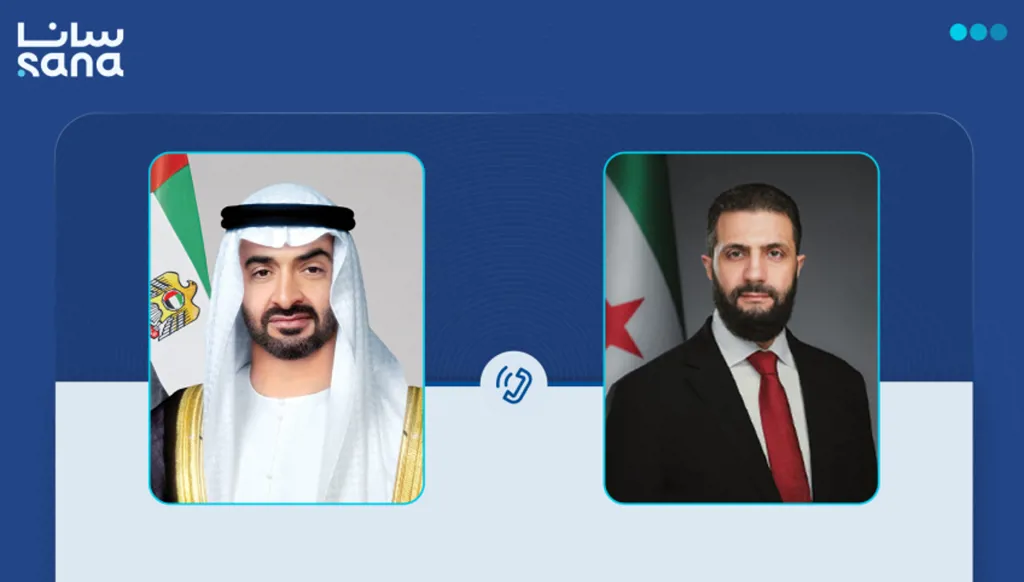الرئيس السّوري ونظيره الإماراتي يبحثان هاتفياً التّعاون الثّنائي والتّطورات الإقليمية