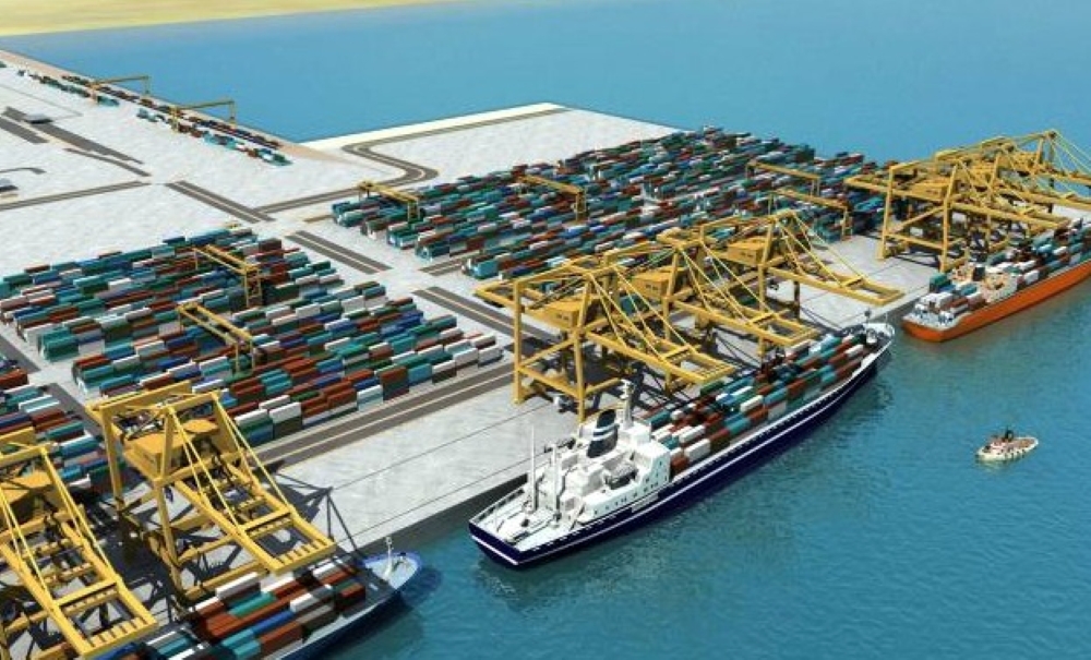 ميناء مبارك الكبير في الكويت. (كونا)