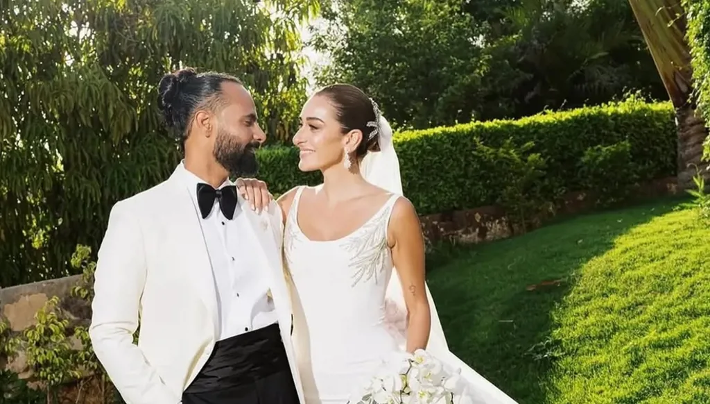 أمينة خليل بفستان زفاف حالم... عرس عائلي بطابع رومانسي (فيديو وصور)