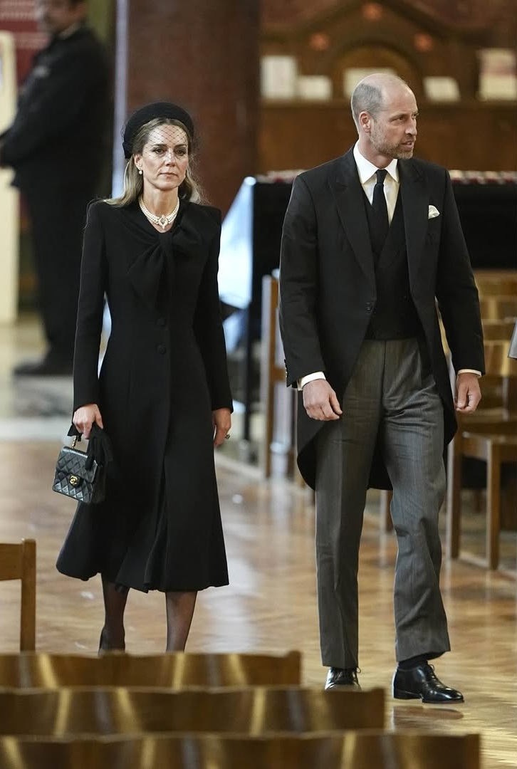 كيت ميدلتون والامير ويليام في جنازة دوقة كنت (انستغرام)