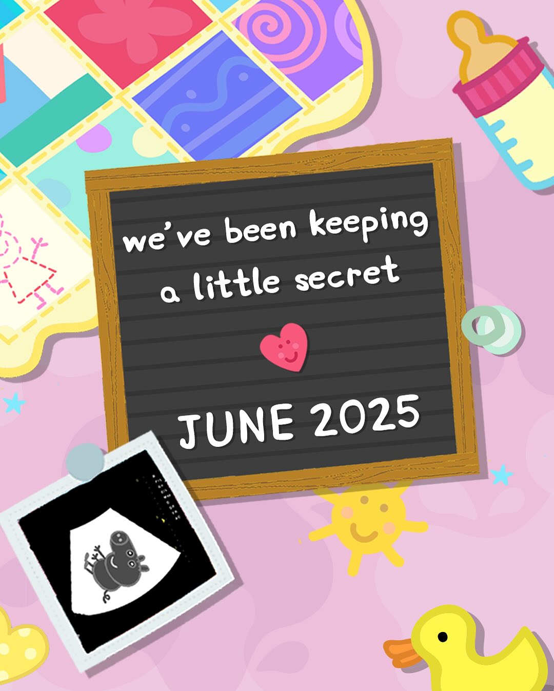 يوم أعلنت عائلة بيبا بيج عن انتظارها فرداً جديدا (من حسابها في إنستغرام)