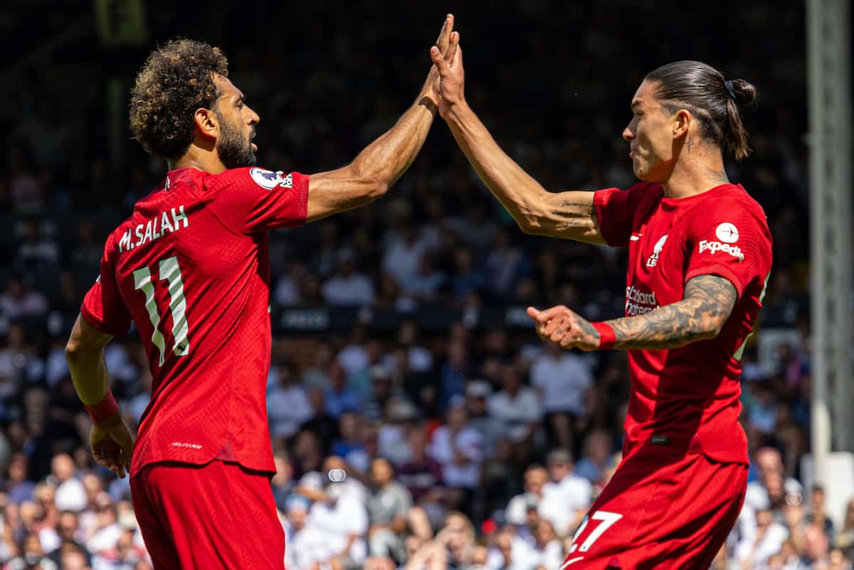 محمد صلاح وداروين نونيز مع ليفربول. (وكالات)