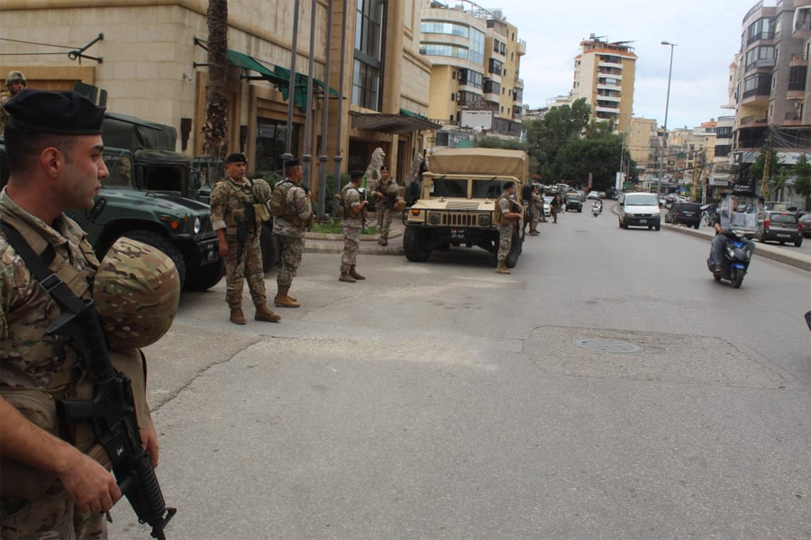 الجيش اللبناني ينتشر في الضاحية الجنوبية لبيروت (قيادة الجيش).