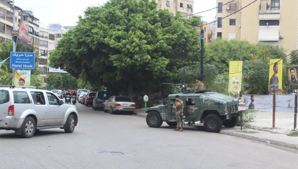 الجيش اللبناني ينتشر في الضاحية الجنوبية لبيروت (قيادة الجيش).